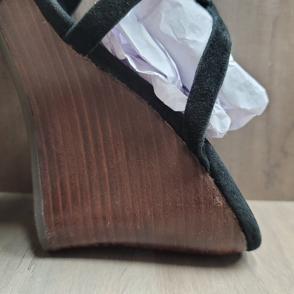 UGG 3191 Jullita II Black Suede Wedge Slide Sandals Shoes 5.5 - Picture 5 of 16